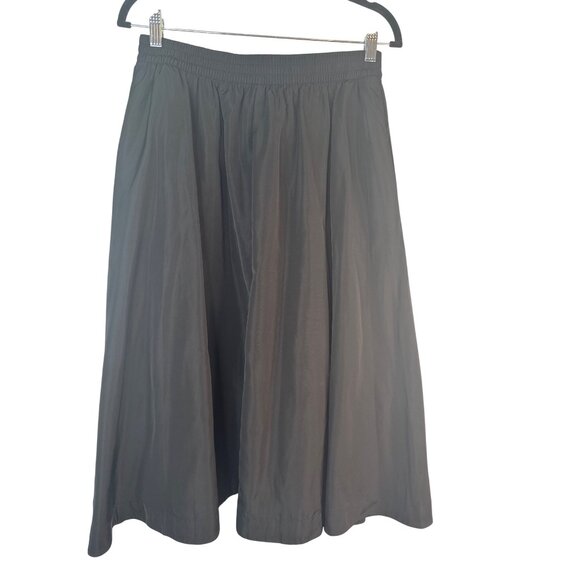 ZARA Black M/L Elastic Waist Midi Skirt Zara Polyester Flowy Design - Picture 12 of 15